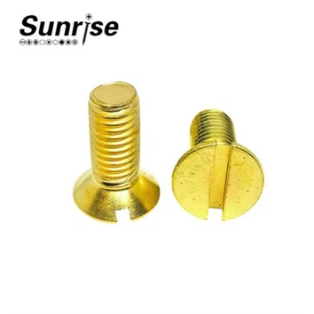 Slotted Countersunk Makine Vidası Bakır Düz Kafa Vidası